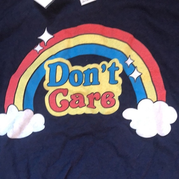 New Kiara OBX Rainbow Don’t Care Y2K Graphic Tee L - Picture 2 of 4